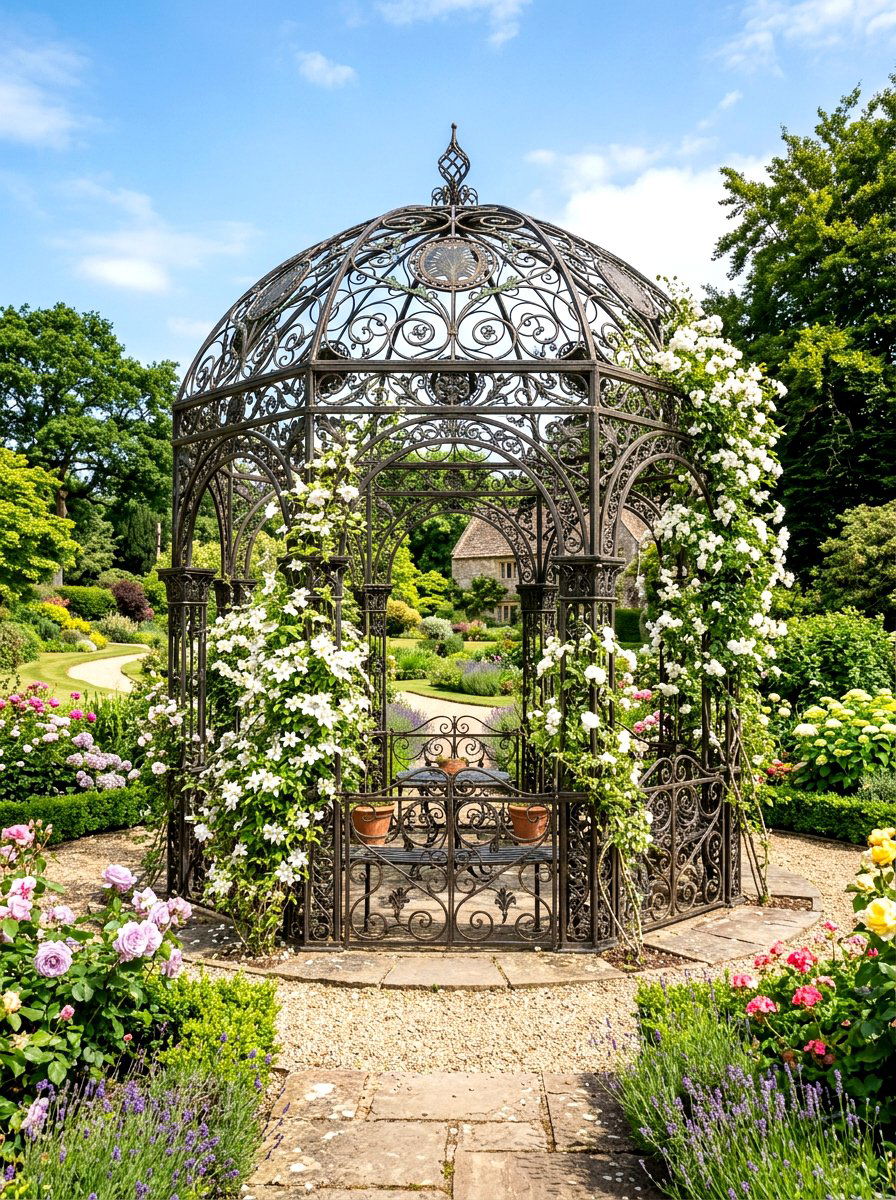 Wrought Iron Garden Gazebo - 30 cottage garden wedding ideas