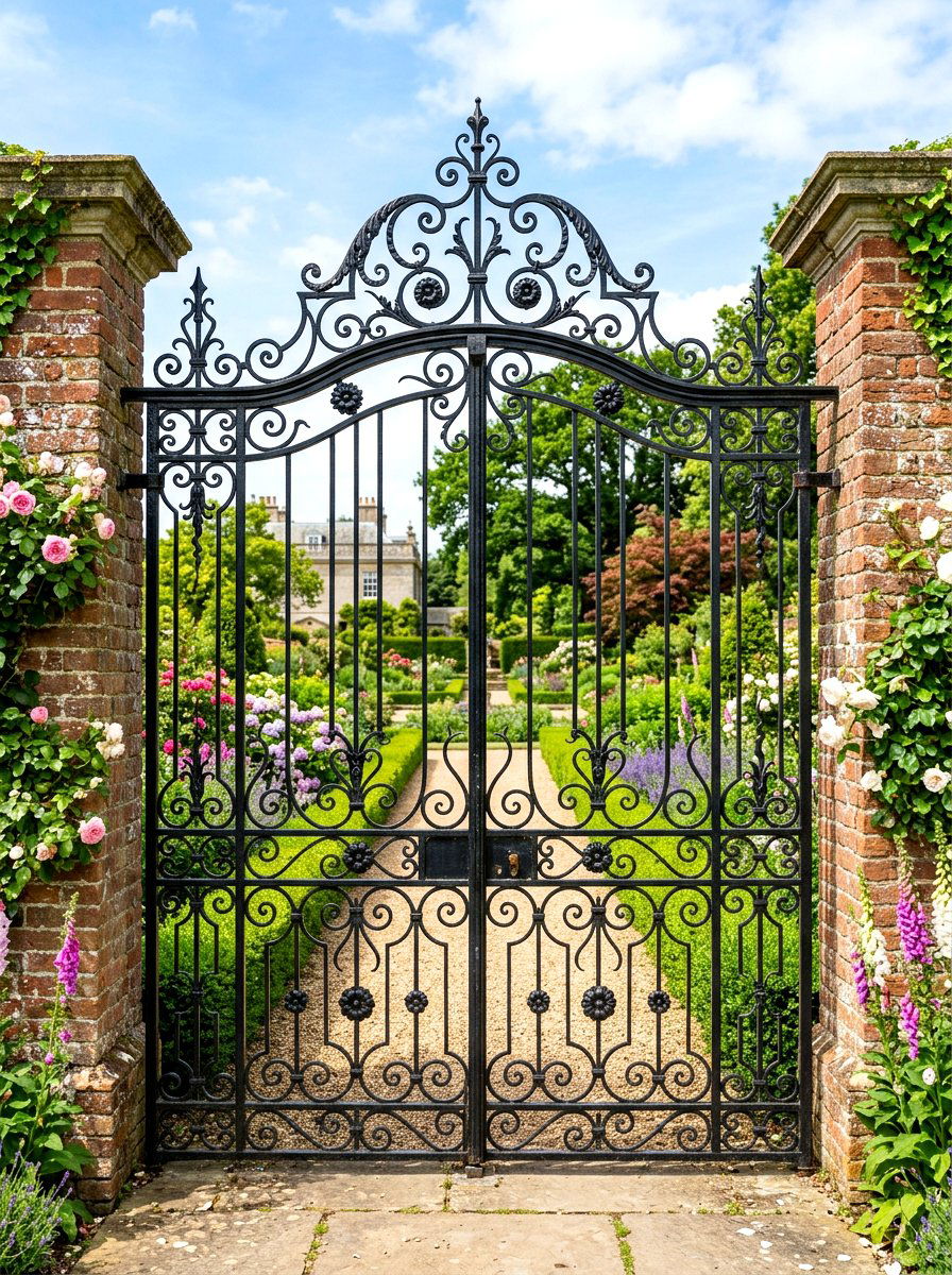 Wrought Iron Gate - 30 formal garden ideas
