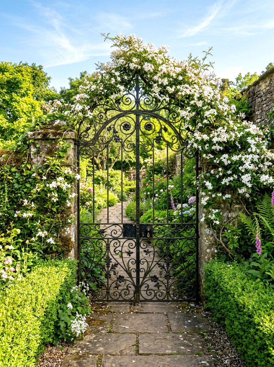 Wrought Iron Gate Entrance - 30 secret garden ideas