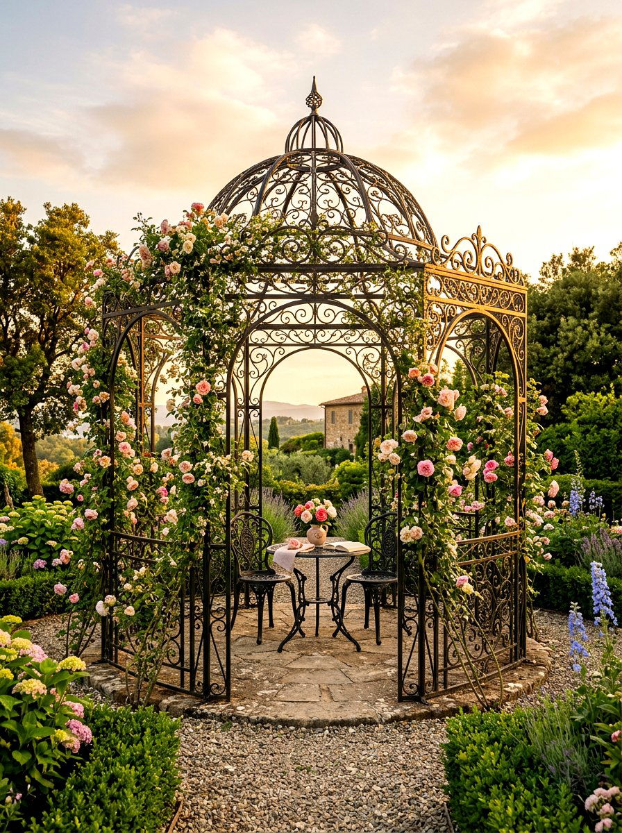 Wrought Iron Gazebo - 30 gazebo decorating ideas