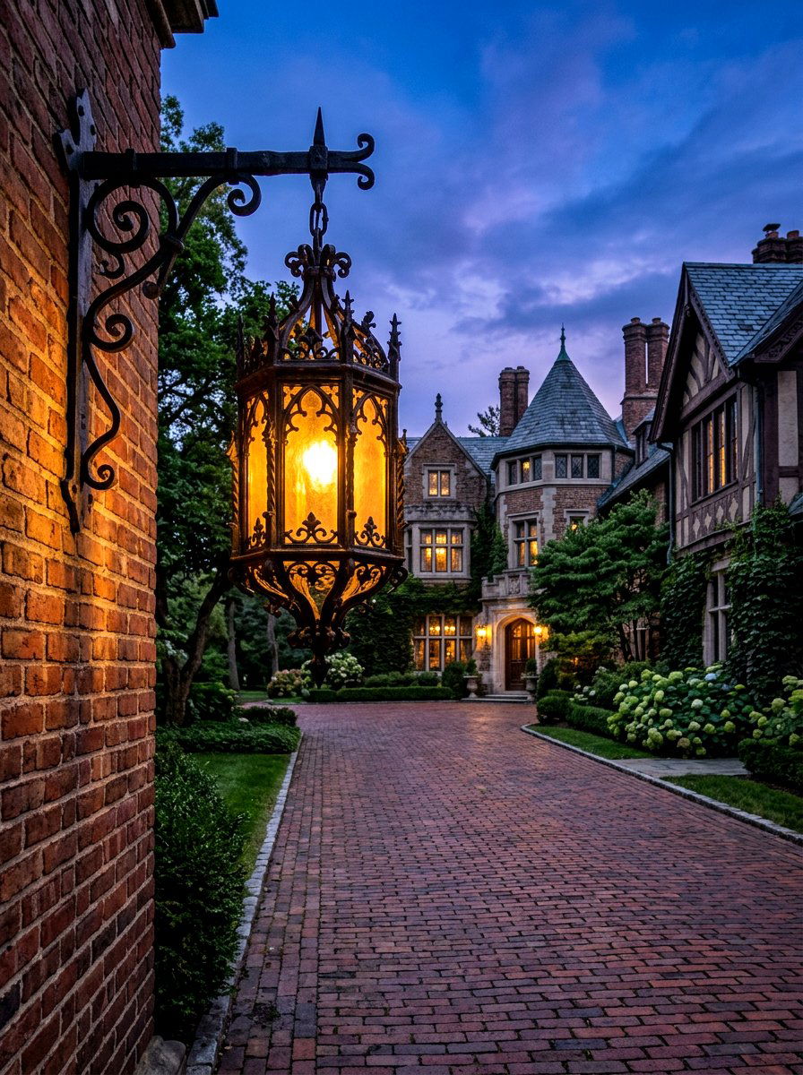 Wrought Iron Gothic Lantern - 30 lantern pathway ideas