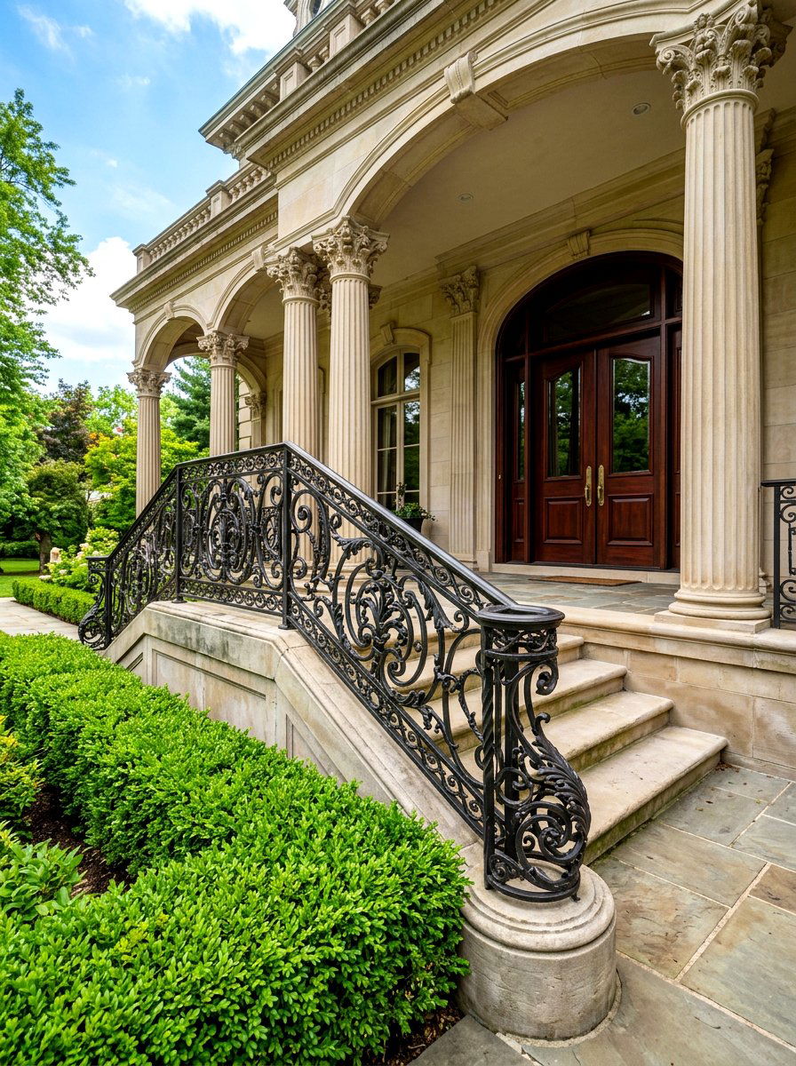 Wrought Iron Handrail - 30 porch handrail ideas