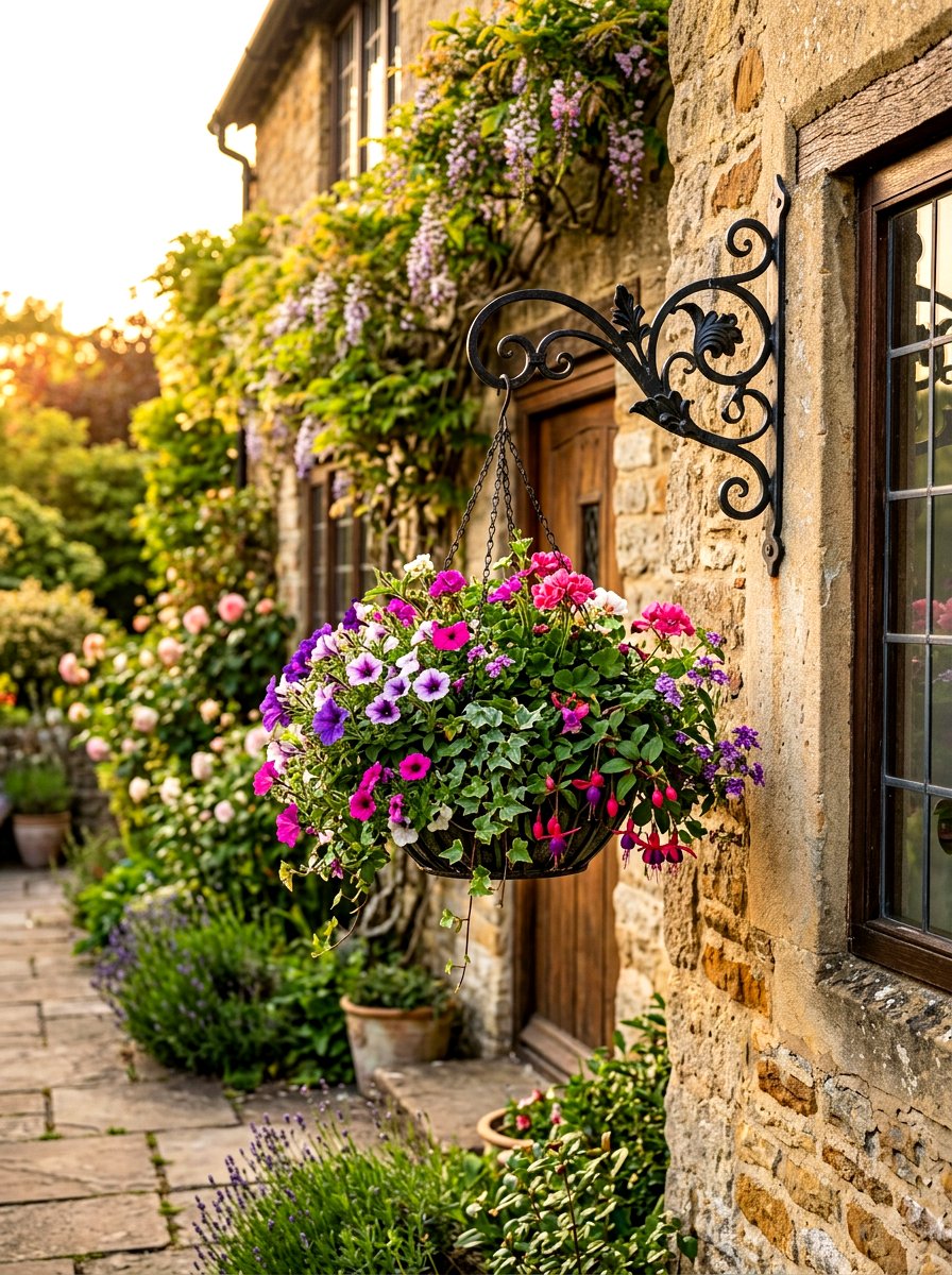 Wrought Iron Hook - 30 outdoor vertical garden ideas