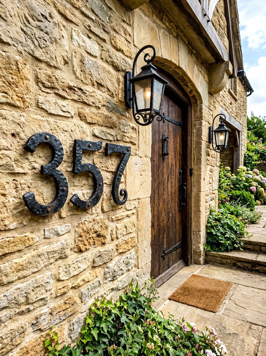 Wrought Iron House Numbers - 30 house number display ideas
