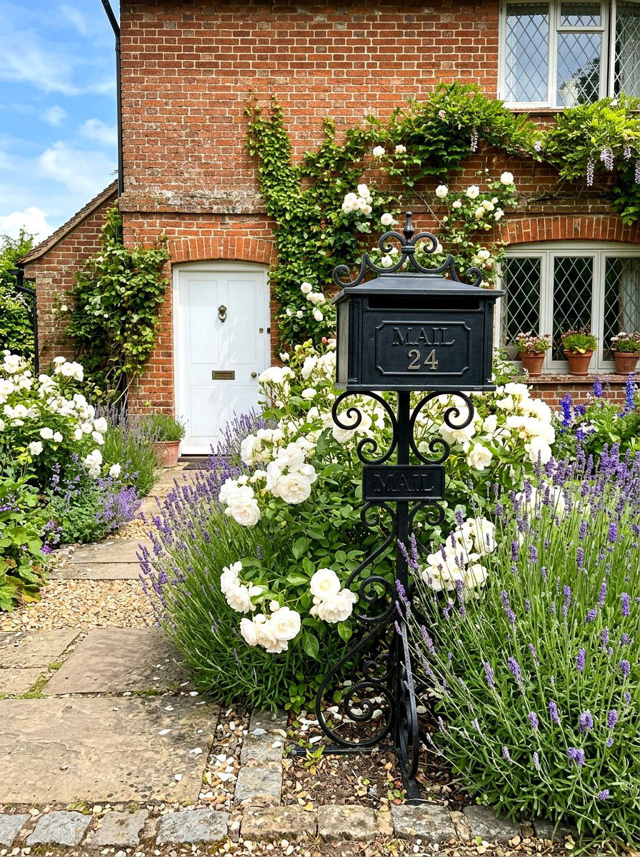 Wrought Iron Mailbox Garden - 30 mailbox flower bed ideas