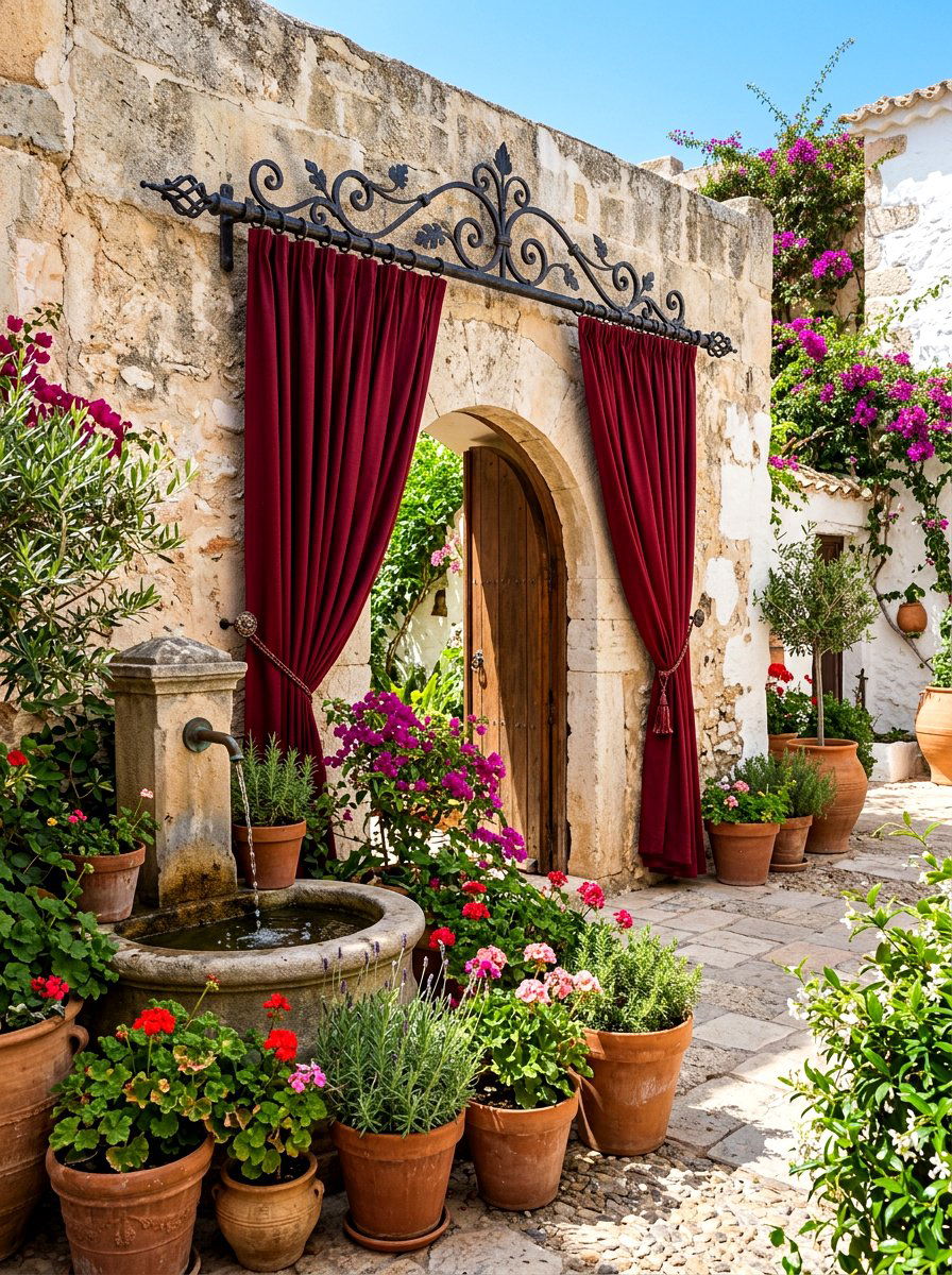 Wrought Iron Outdoor Curtain Rod - 30 outdoor curtain rod ideas