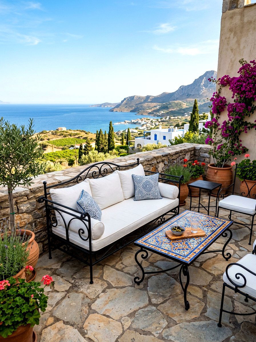 Wrought Iron Outdoor Furniture - 30 Mediterranean patio lounge ideas