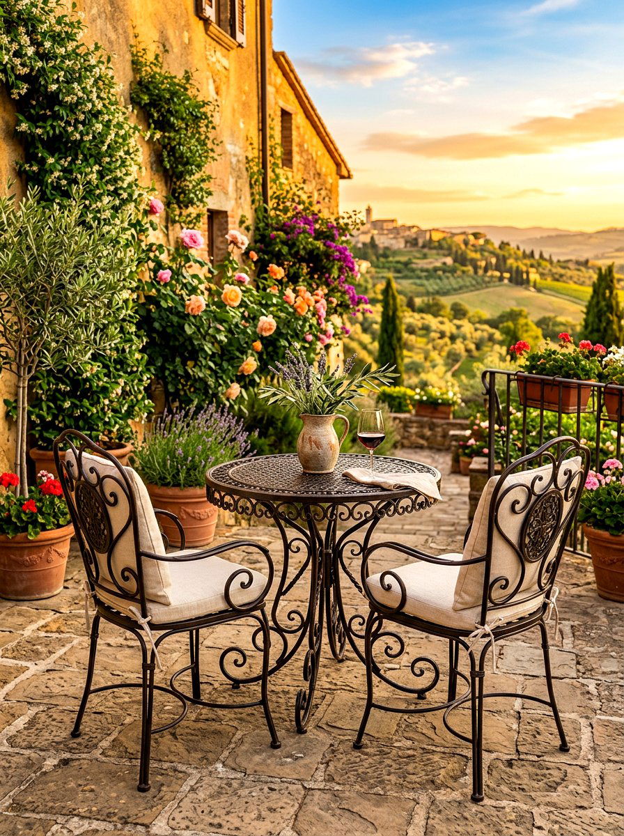 Wrought Iron Patio Furniture - 30 Tuscan revival patio ideas
