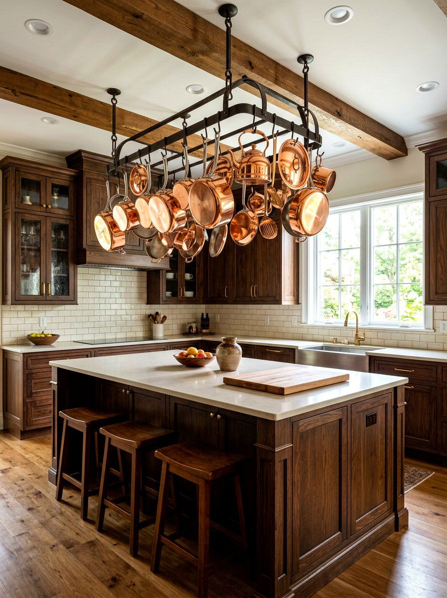 Wrought Iron Pot Rack - 30 Spanish style kitchen ideas