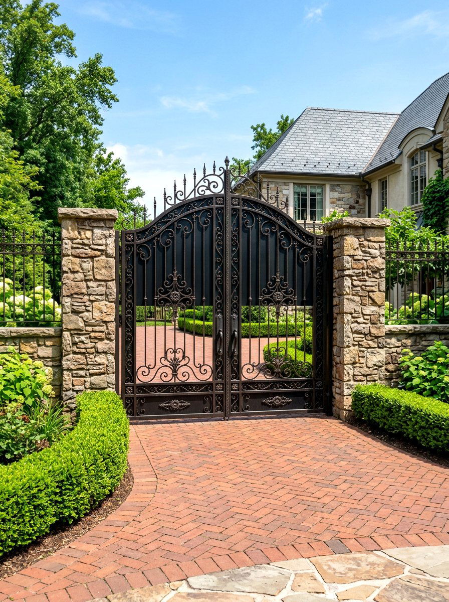 Wrought Iron Privacy Gate - 30 decorative privacy screen ideas