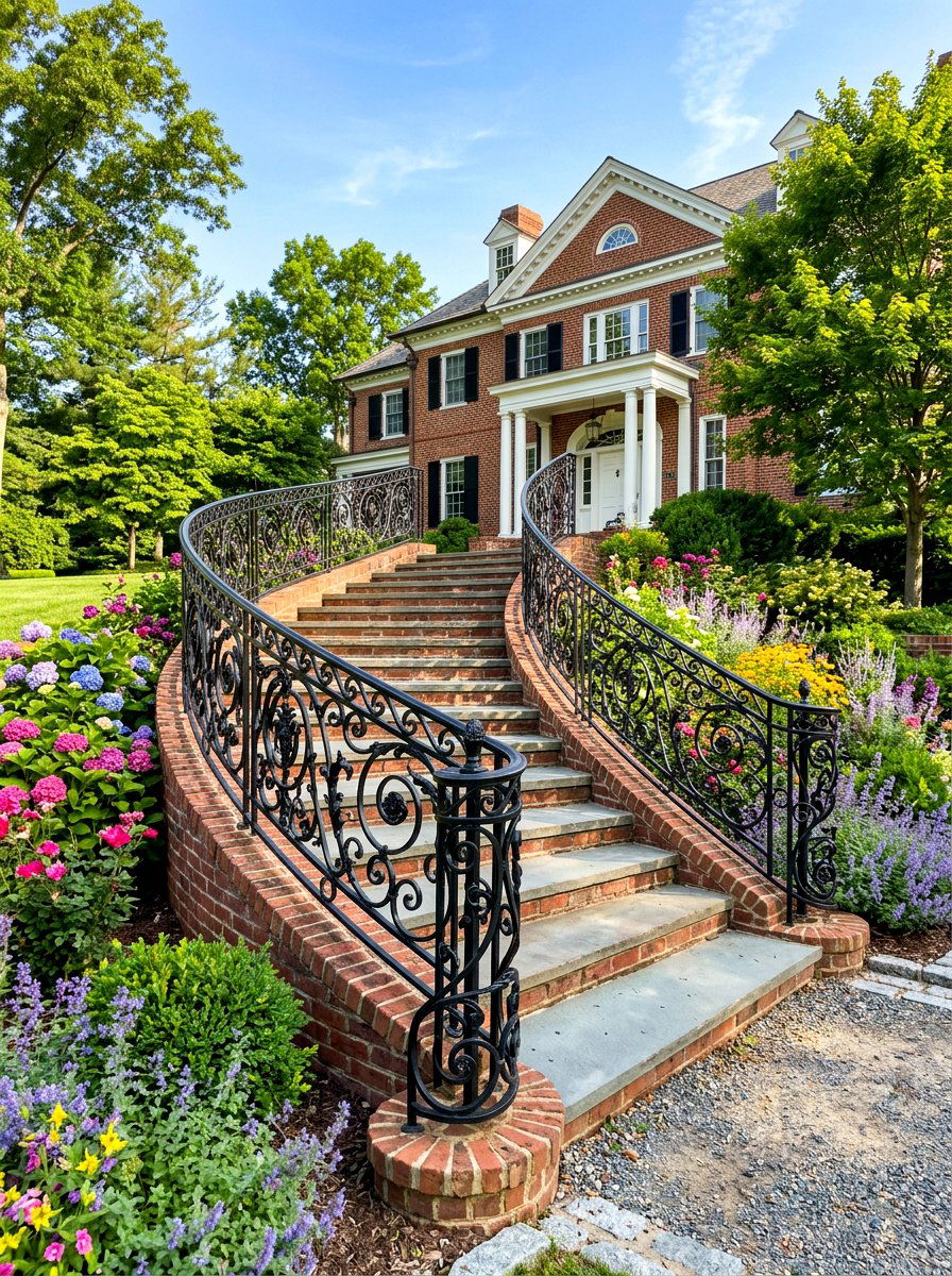 Wrought Iron Railing - 30 outdoor stair railing ideas