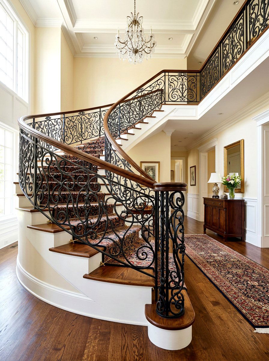 Wrought Iron Railing - 30 staircase decor ideas