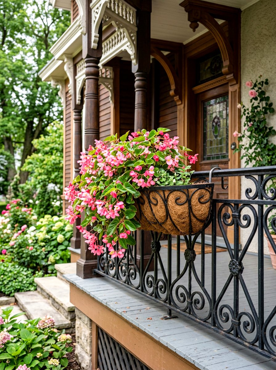 Wrought Iron Railing Basket - 30 deck railing planter ideas