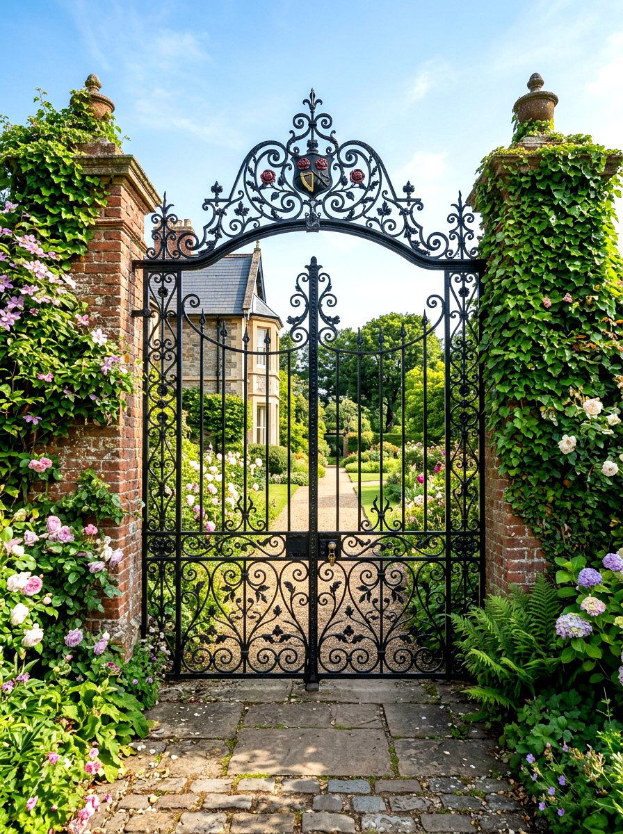Wrought Iron Scrollwork Gate - 30 front gate ideas