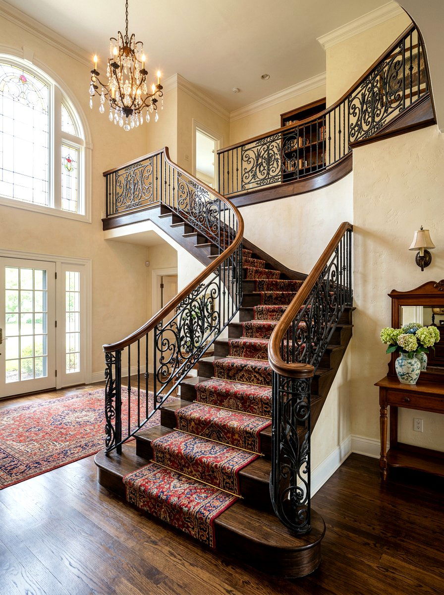 Wrought Iron Stair Railing - 30 old world entryway ideas
