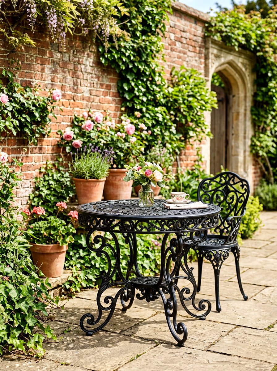 Wrought Iron Table - 30 outdoor buffet table ideas