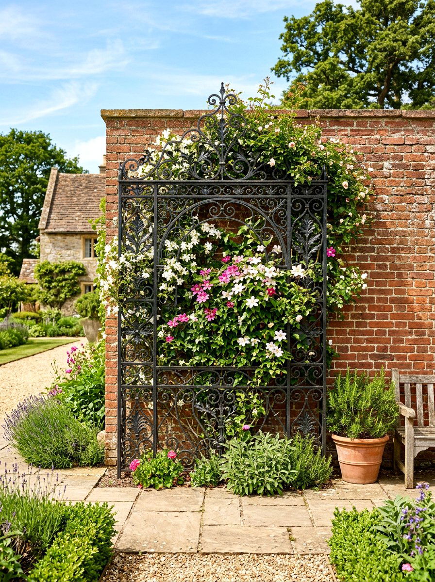 Wrought Iron Trellis - 30 herb garden trellis ideas