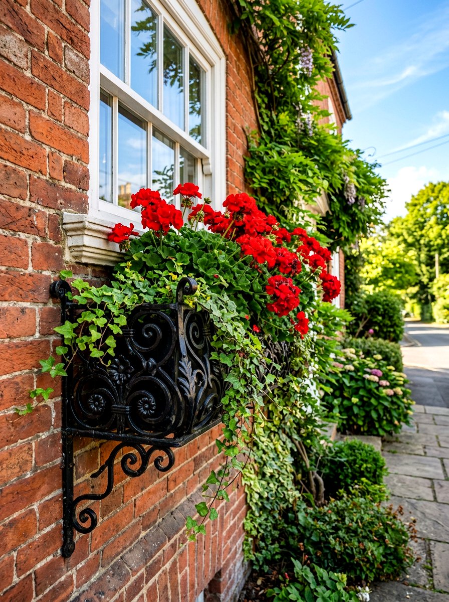Wrought Iron Window Box - 30 metal planter ideas