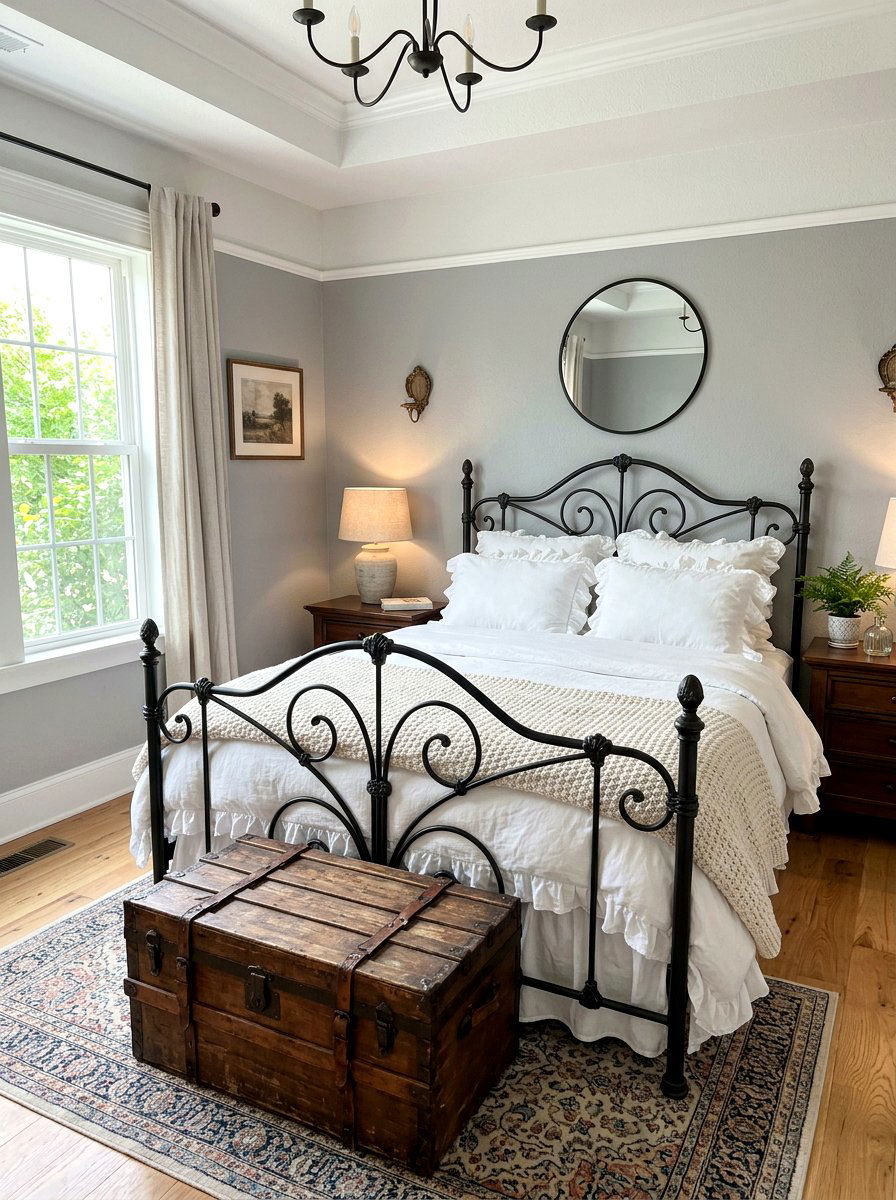 Wrought iron bed - 30 shabby chic decor ideas