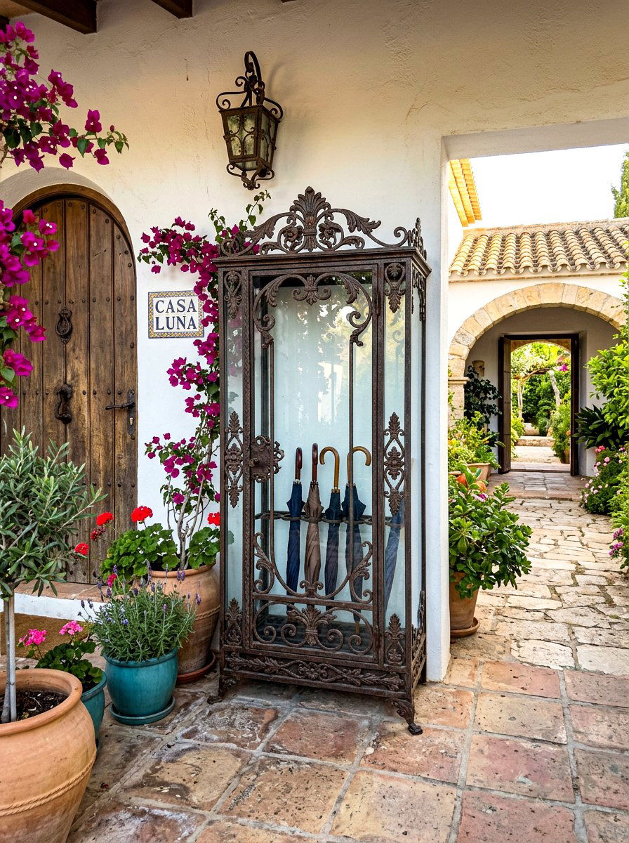 Wrought iron frame umbrella cabinet - 30 umbrella cabinet ideas