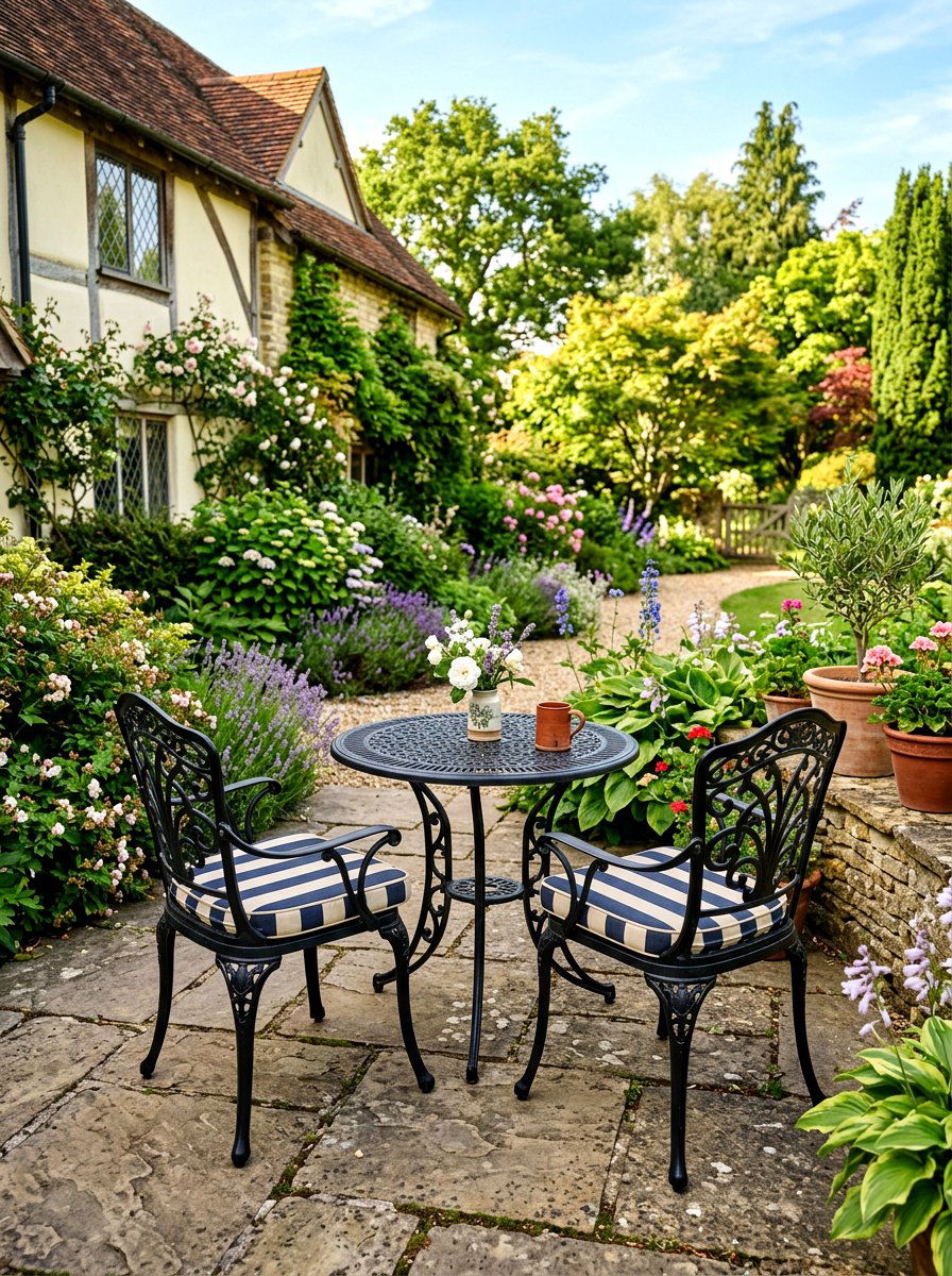 Wrought iron furniture - 30 farmhouse backyard ideas