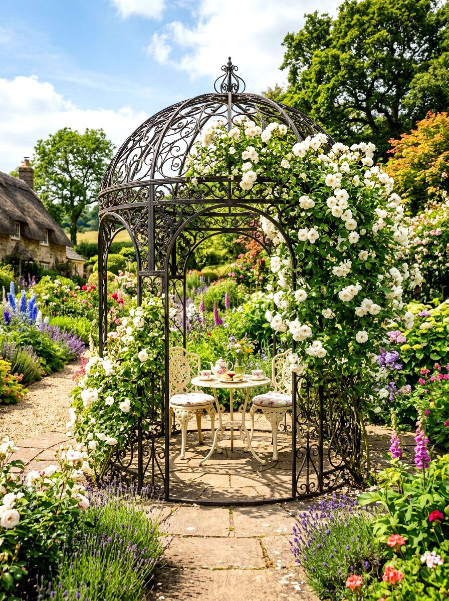 Wrought iron gazebo - 30 garden gazebo ideas