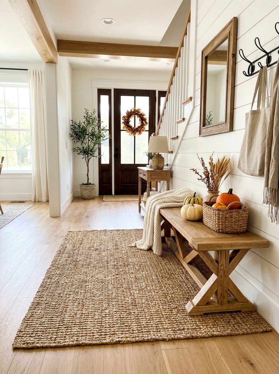 X Base Farmhouse Bench - 30 farmhouse entryway bench ideas