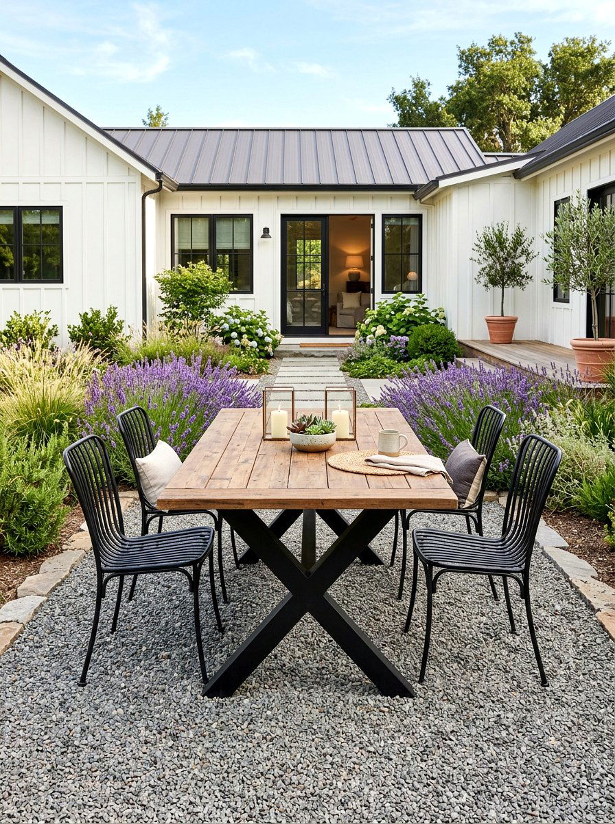 X Base Patio Table - 30 farmhouse outdoor table ideas
