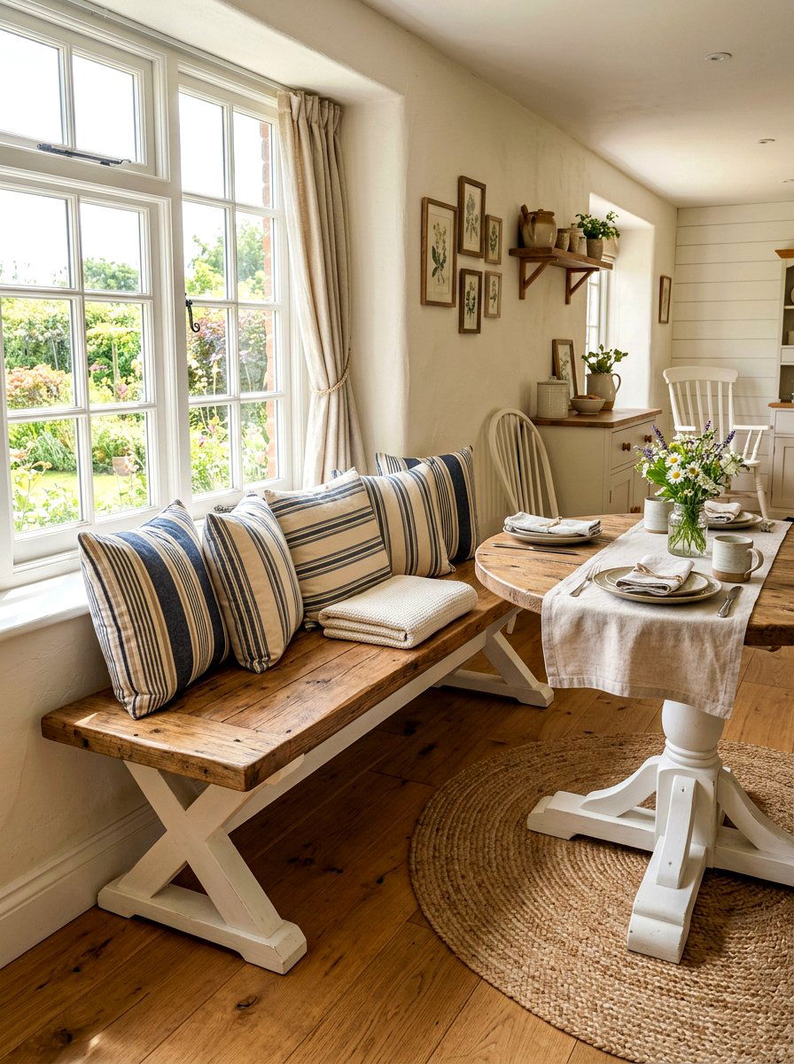X Base Wood Bench - 30 farmhouse dining bench ideas