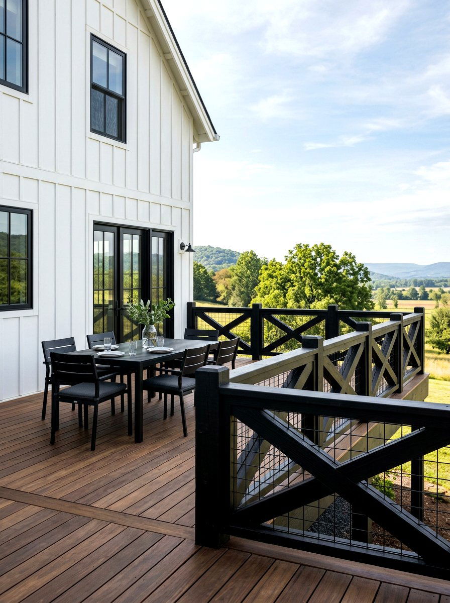 X Brace Railing - 30 deck railing ideas