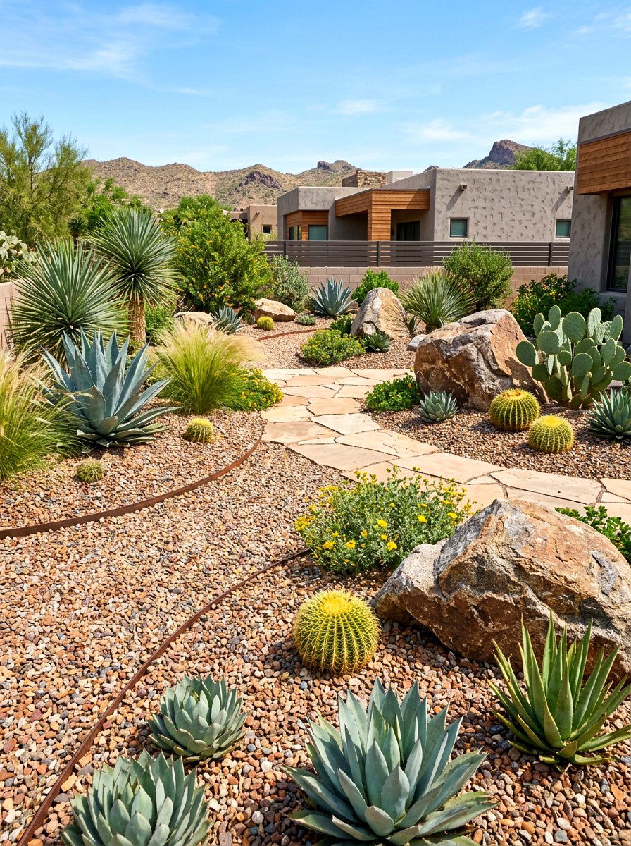 Xeriscape Backyard Landscaping - 30 gravel backyard ideas