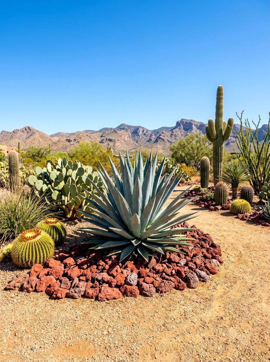 Xeriscape Desert Landscape - 30 no grass backyard luxury ideas