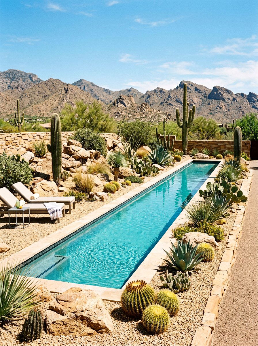 Xeriscape Desert Pool - 30 narrow pool ideas