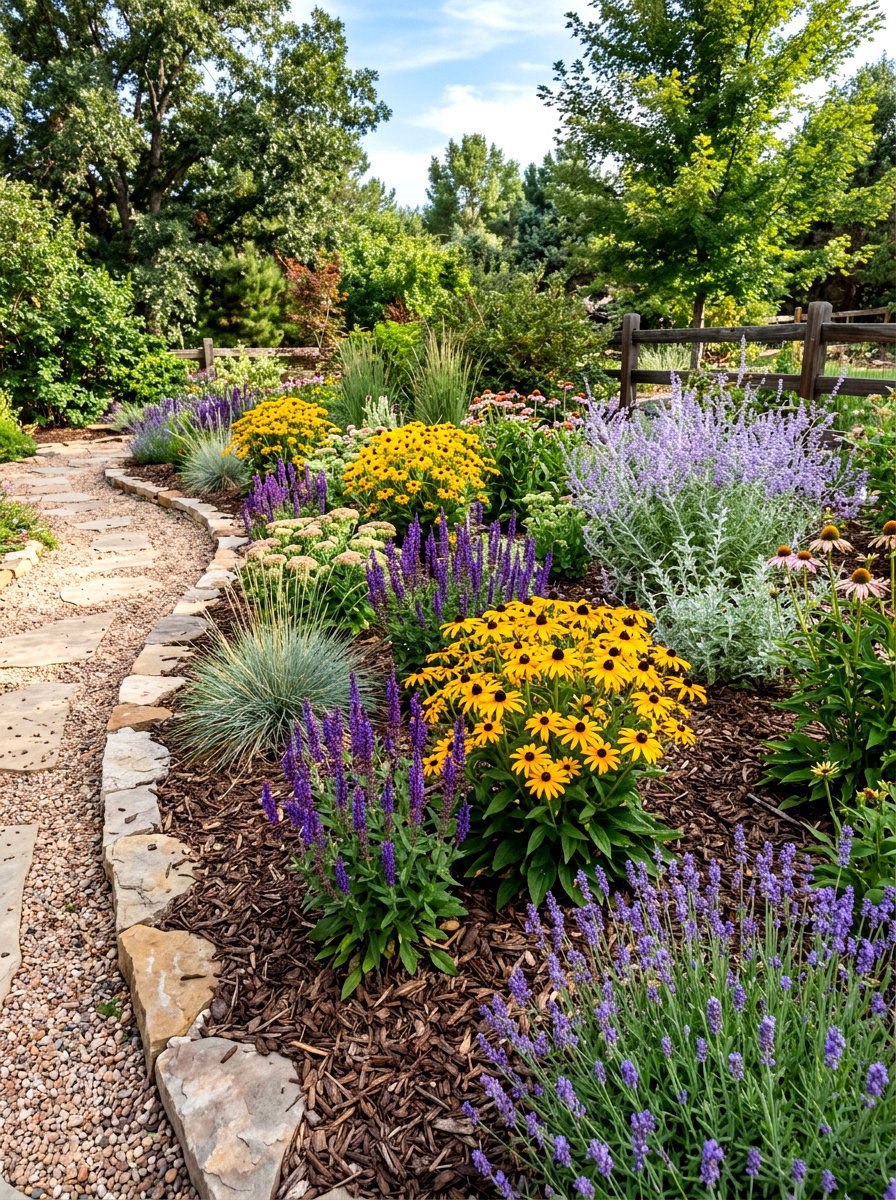 Xeriscape Flower Bed - 30 drought smart backyard ideas
