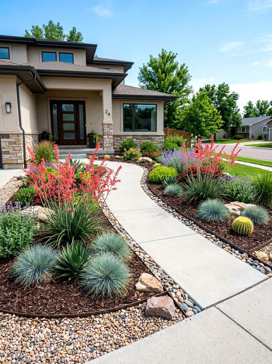 Xeriscape Front Yard - 30 drought tolerant landscaping ideas