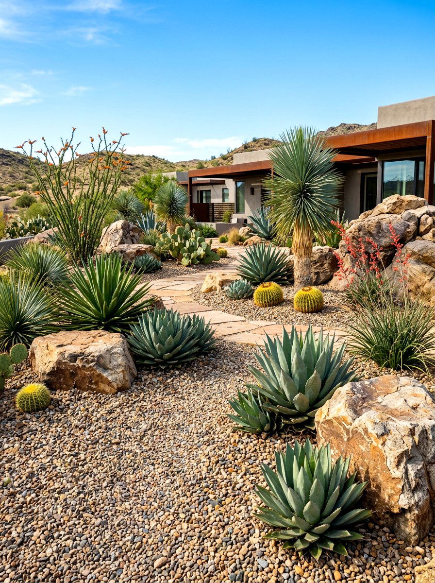 Xeriscape Garden - 30 low maintenance patio garden ideas