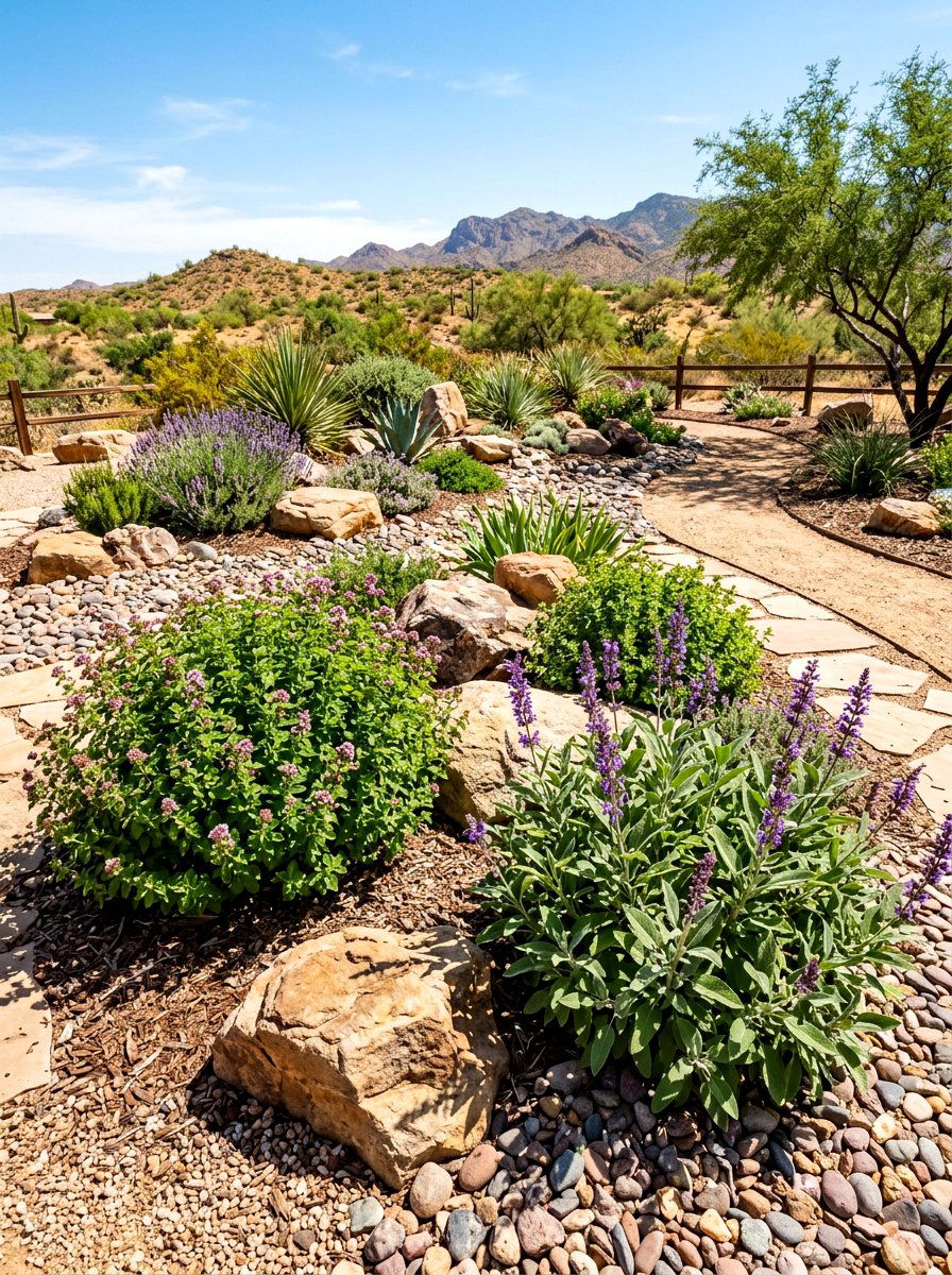 Xeriscape Herb Landscape - 30 herb rich backyard ideas