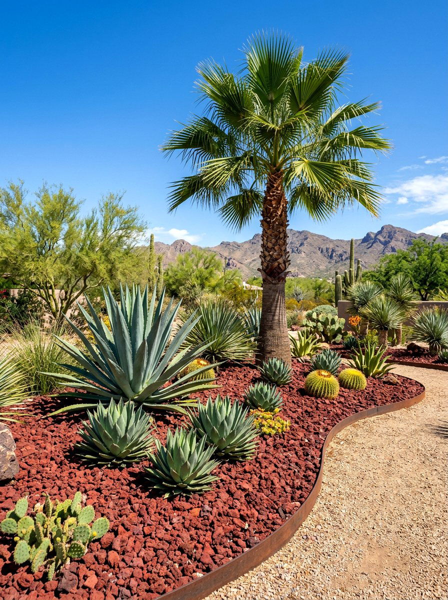 Xeriscape Tree Base - 30 tree border landscaping ideas