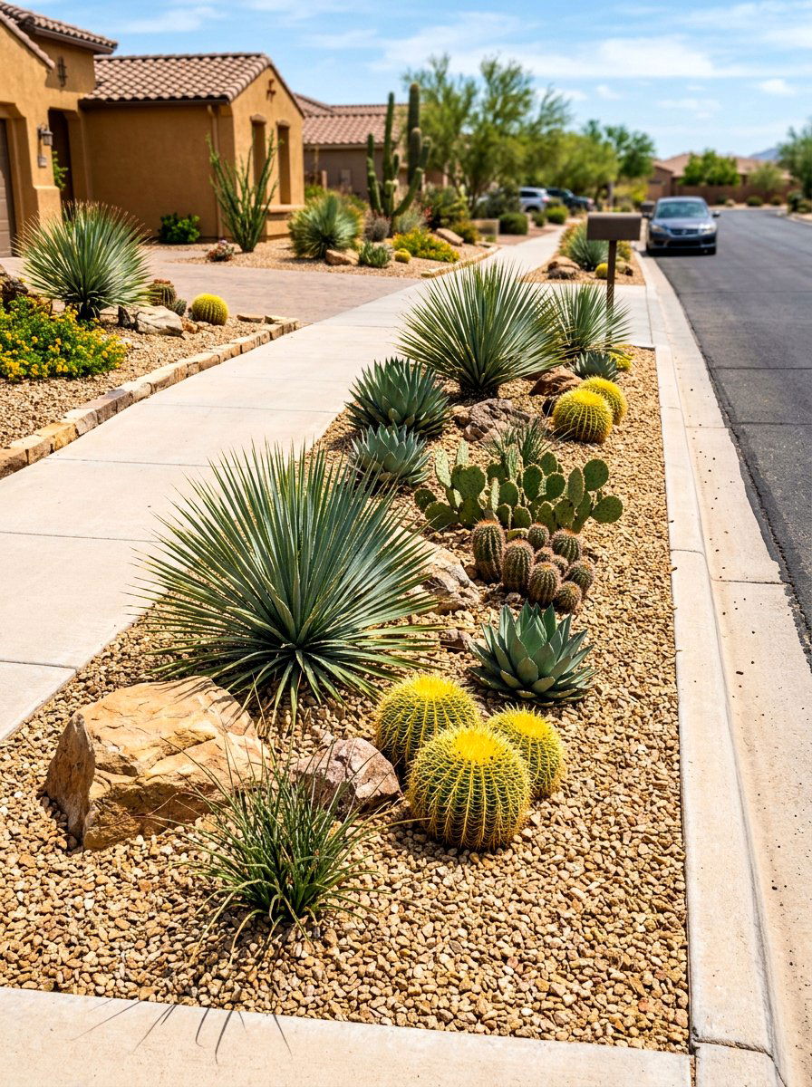 Xeriscape hellstrip design - 30 curbside planting strip ideas