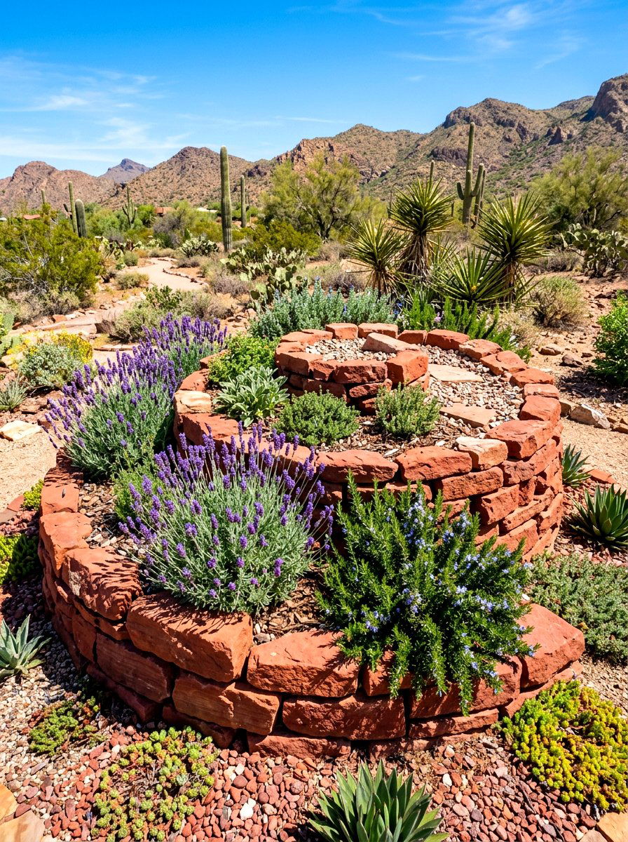 Xeriscape herb spiral - 30 herb spiral ideas