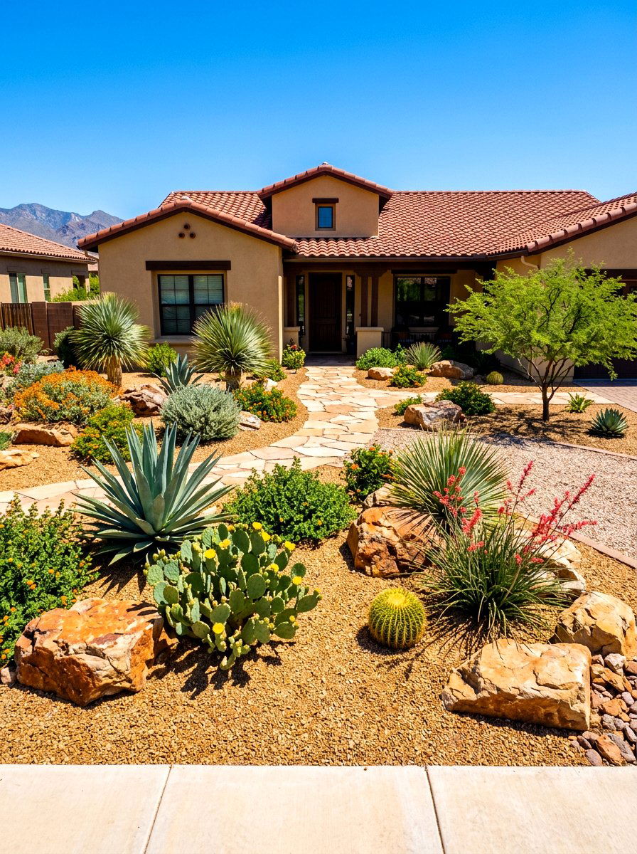 Xeriscaping Garden - 30 no mow front yard ideas