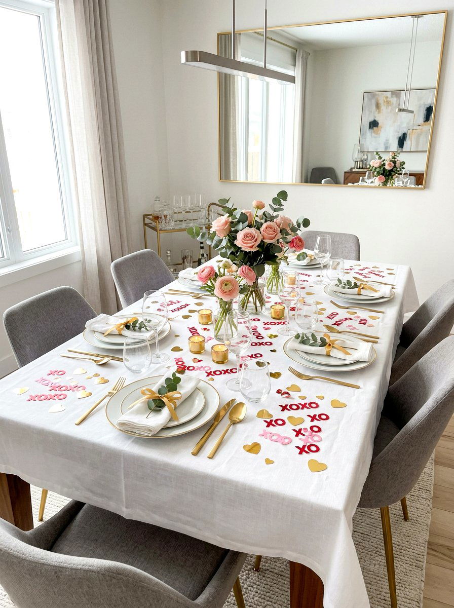 Xoxo Table Confetti - 30 Galentine table decor ideas