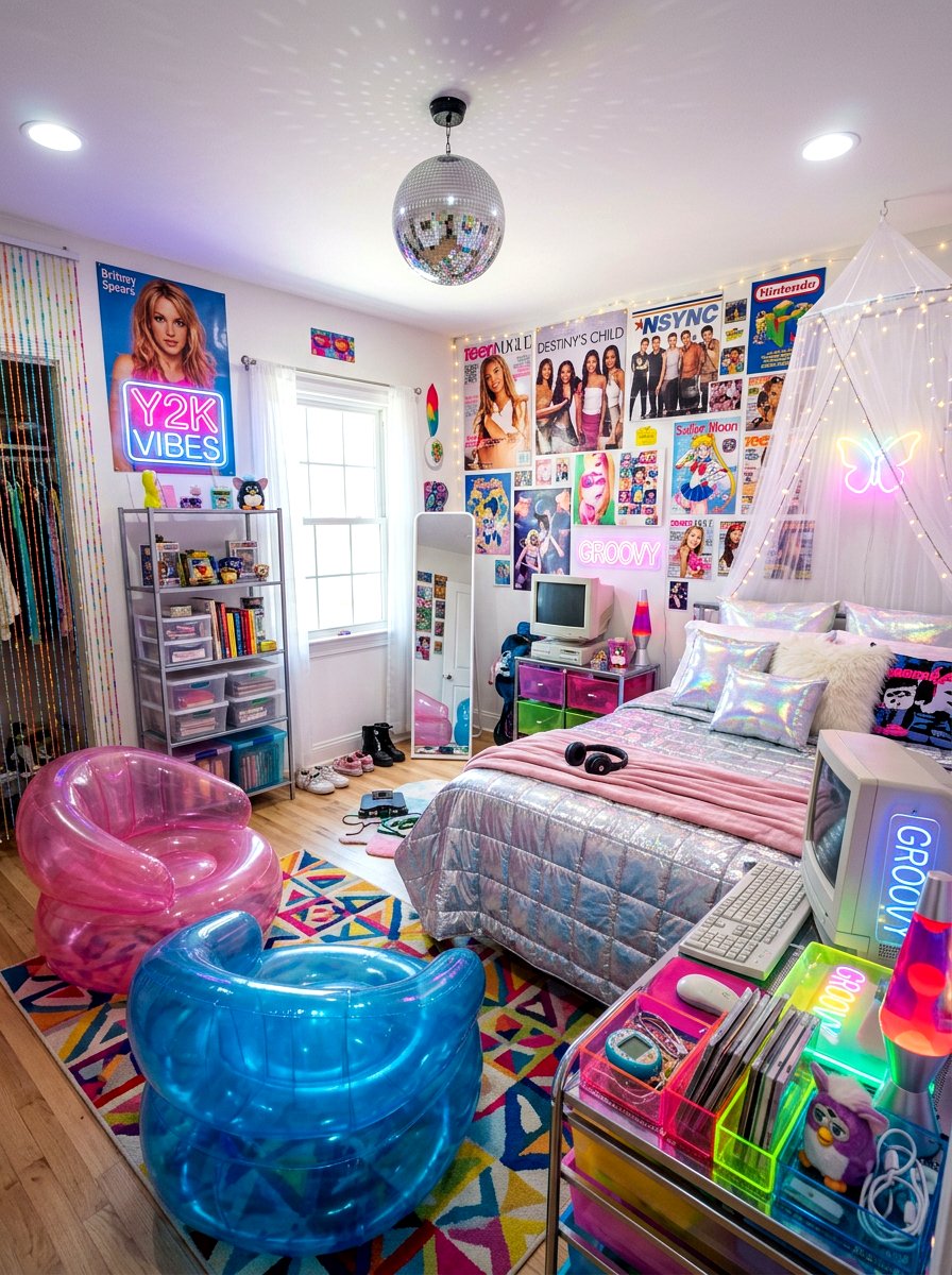 Y2K Aesthetic Room - 30 tween aesthetic bedroom ideas