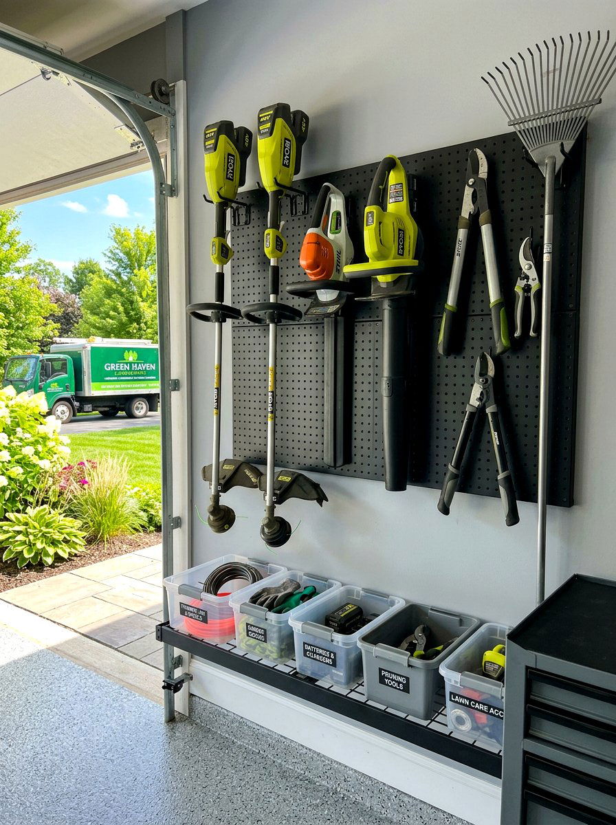 Yard Tool Rack - 30 garage pegboard ideas