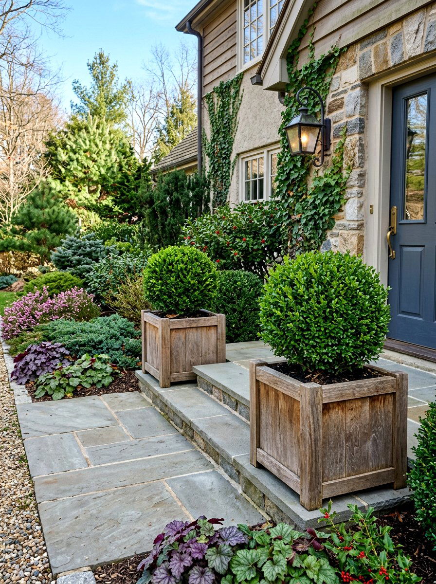 Year round plants - 30 charming stoop decor ideas