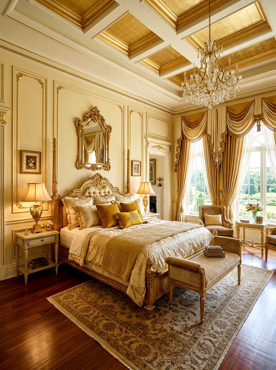 Yellow And Gold Luxury Bedroom - 30 soft yellow bedroom ideas