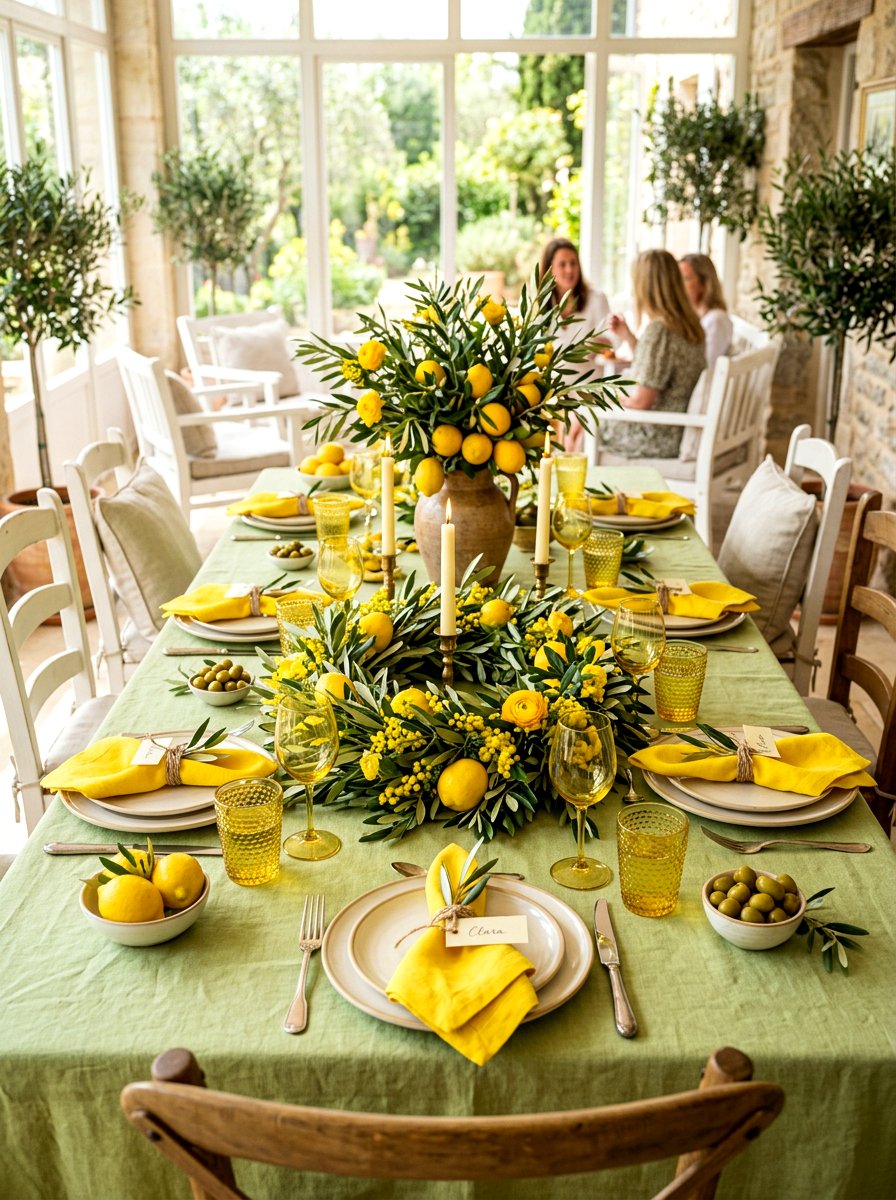 Lemon And Olive Summer Tablescape Ideas: 30 Fresh Favorites