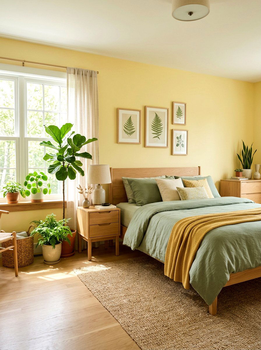 Yellow And Sage Green Bedroom - 30 soft yellow bedroom ideas