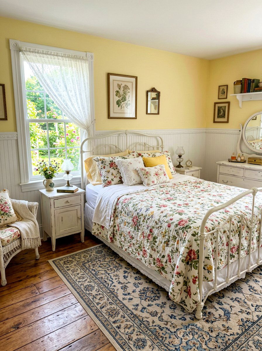 Yellow And White Cottage Bedroom - 30 soft yellow bedroom ideas