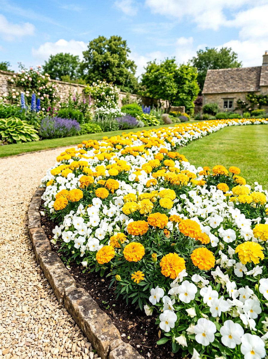Yellow And White Flower Bed - 30 flower bed color ideas